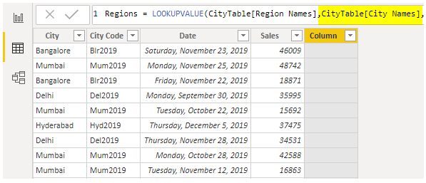 Power BI Vlookup (city names)
