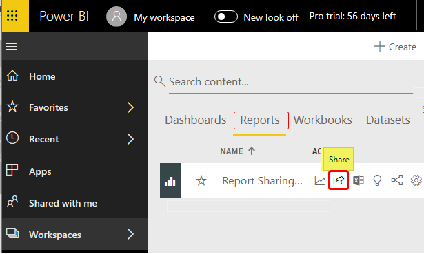 Report Sharing - Power BI new features