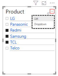 Slicers Power BI - List or Dropdown