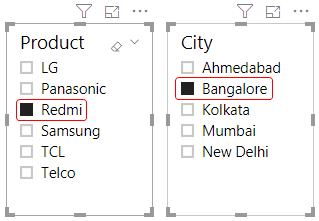 Slicer (Select Product & City)
