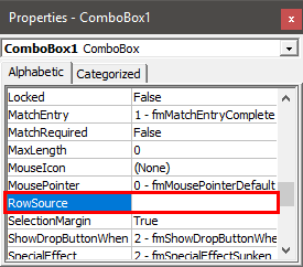 VBA Combo box Example 1-19