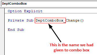 VBA Combo box Example 1-8