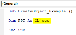 VBA CreateObject Example 1-2