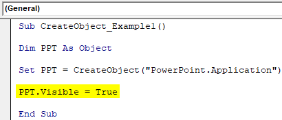 excel VBA Create Object Example 1-7