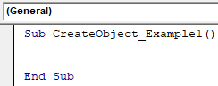 VBA CreateObject Example 1
