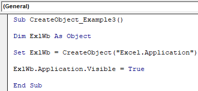 VBA CreateObject Example 3