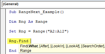 VBA Find Next - Example 1-4