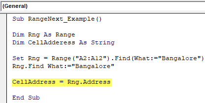 VBA Find Next - Example 1-7