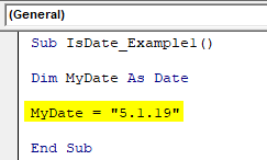 VBA IsDate Example 1.2
