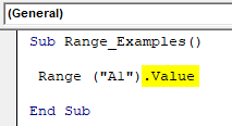 VBA Set Range Example 1-3