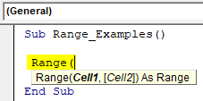VBA Set Range Example 1