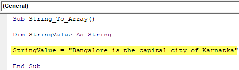 VBA Split String into Array - Example 1-1