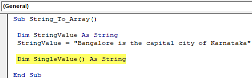 VBA Split String into Array - Example 1-2