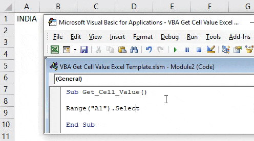 vba get cell value example 1