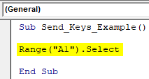 vba sendkeys Example 1-2