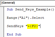 vba sendkeys Example 1-5