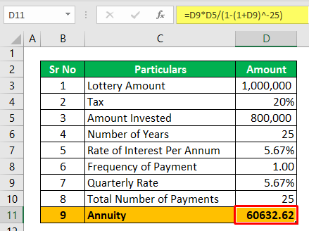 Annuity Calculator - Example 1-1