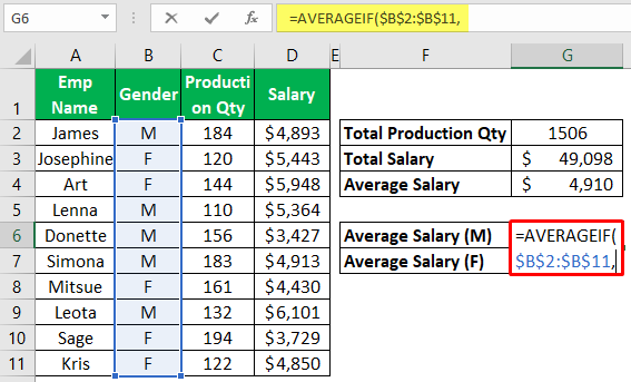 Using Averageif function 1-1