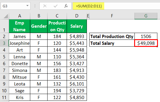 Math Function - Using Sum Function 1-5