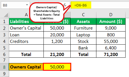 Owner's Capital Example 1