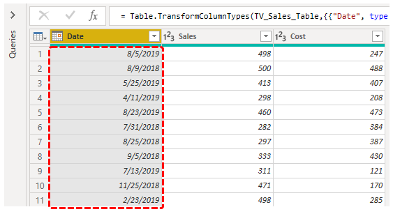 Power BI Query (Date Option)