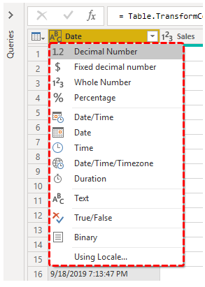 Power BI Query (Different formats)