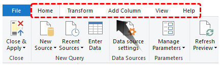 Power BI Query (Ribbon Tab)