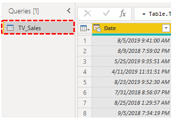 Power BI Query (Table Name)