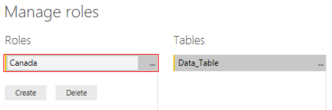 Power BI Security - Create Role Name
