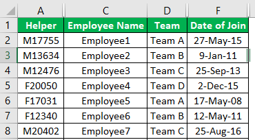 Hide multiple column