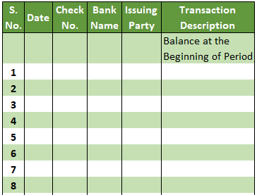 Checkbook Register Format 5