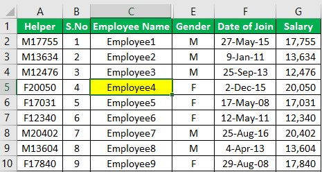 Select row no 5
