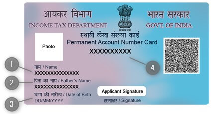 Format of Pan Card