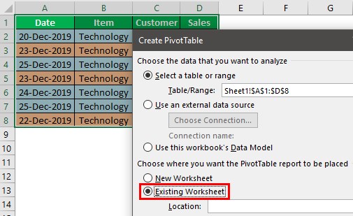 Pivot table Count unique values Example 1-3