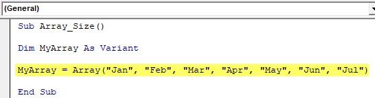 VBA Size Array Example 1-1