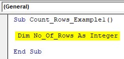 VBA Row Count Example 1-1