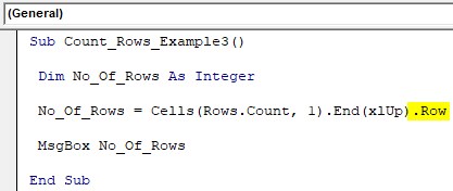 VBA Row Count Example 3-4