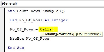 VBA Row Count Example 3