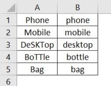 Sentence Case in Excel - Example 2 - Step 5 - Output
