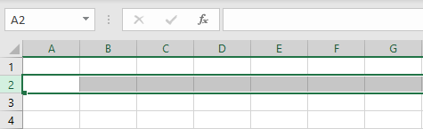 The second row is entirely selected by running the given code
