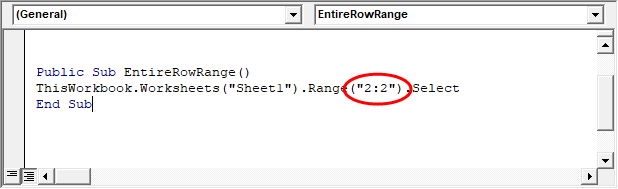 the code represents the second row