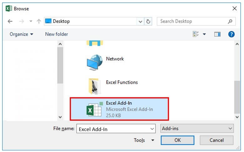 Add In File Selection