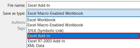 Add In from the dropdown