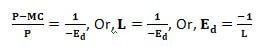  relationship between the Lerner index and the price elasticity