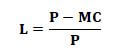 Lerner Index Formula