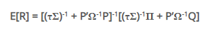 Black Litterman Model Formula
