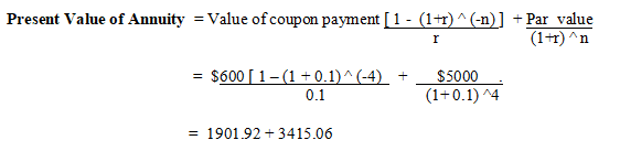 Bond valuation formula