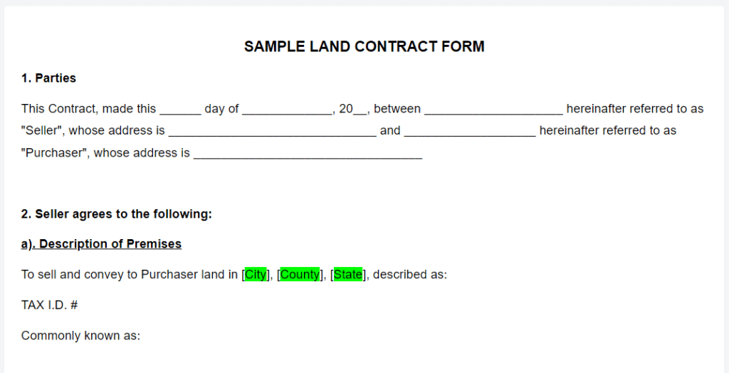Land Contract