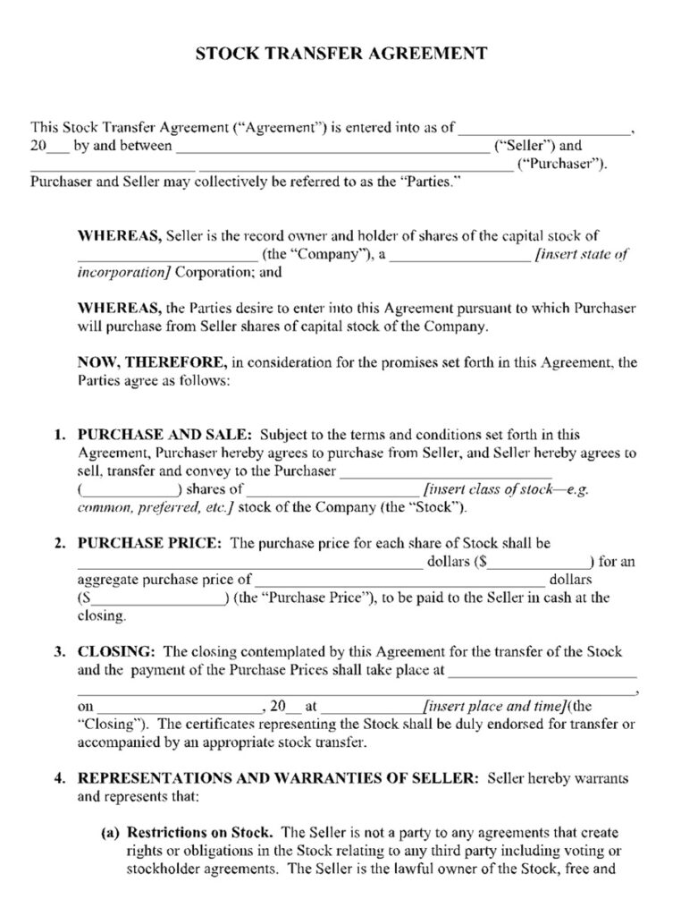 Stock Transfer Agreement