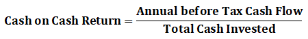 Cash on cash return formula 1